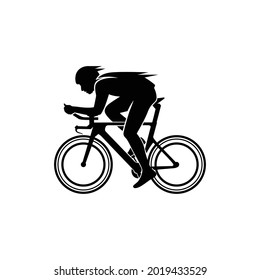 Illustration of road bike silhouette icon art