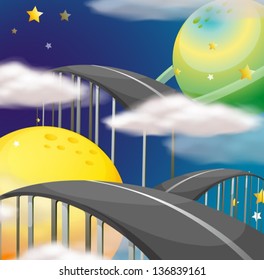 Illustration einer zum Himmel führenden Straße
