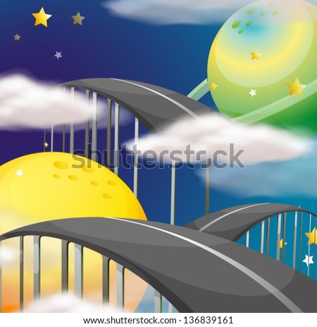 Similar – Image, Stock Photo round trip Sky Clouds