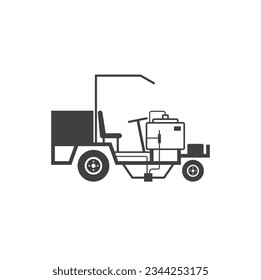 illustration of road line painting machine, vector art.