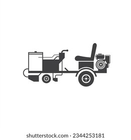 illustration of road line painting machine, vector art.