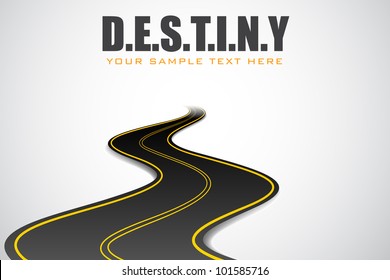 illustration of road in motivational destiny background