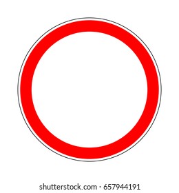 Illustration of Road Prohibitory Sign Closed to All Vehicles in Both Directions