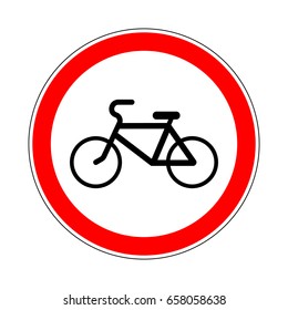 Illustration of Road Prohibitory Sign No Bicycles