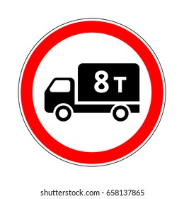 Illustration of Road Prohibitory Sign No Heavy Goods Vehicles