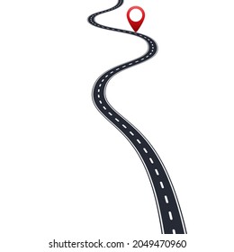 Ilustración de la carretera con pasador rojo