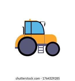 Ilustración de un rodillo de carretera. Maquinaria de construcción. Ilustración vectorial en un estilo plano