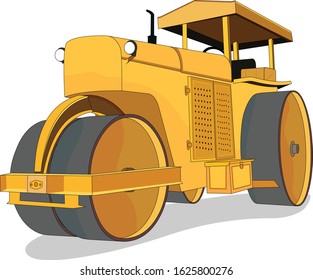 illustration of road roller vector