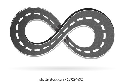 Illustration of the road in the shape of an infinity sign