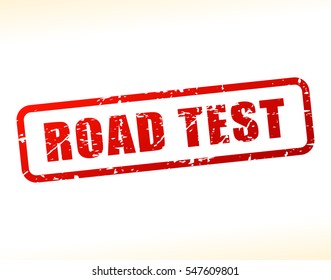 Illustration of road test text buffered on white background