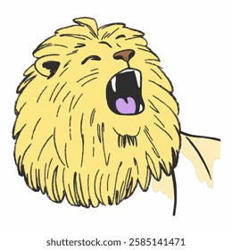 Illustration of a Roaring Lion Head for Mascot and Emblem Designs Perfect for sports logos, branding, and wildlifethemed artwork