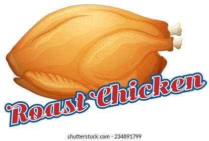 Illustration of a roast chicken poster