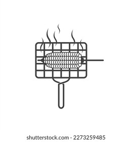 ilustración de maíz asado, arte vectorial.