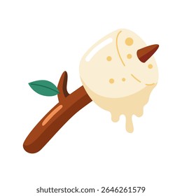 Ilustração de marmelo assado em vara