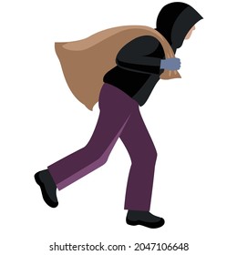 illustration of robbery in a public place vector