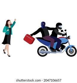 illustration of robbery in a public place vector