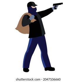 Illustration von Raubüberfällen auf öffentlicher Ebene
