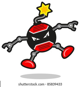 illustration of robot bomb