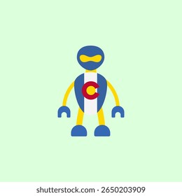 Abbildung eines Roboters in Colorado-Uniform. Vektorgrafik. schlicht