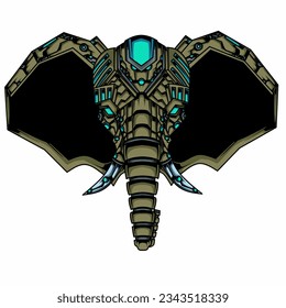 an illustration of a robot elephant head