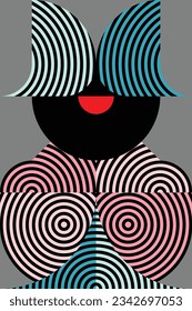 illustration of robot face with geometric design pattern