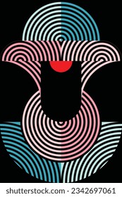illustration of robot face with geometric design pattern