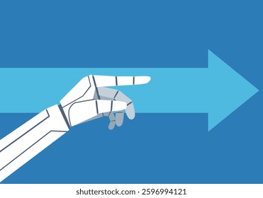 Illustration of a robot hand with an arrow