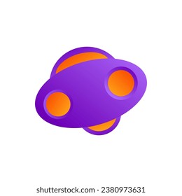 ILLUSTRATION ROBOT HEAD GRADIENT ORANGE PURPLE COLOR SIMPLE DESIGN LOGO ICON TEMPLATE VECTOR