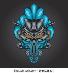 cabeza del robot de ilustración, perfecta para la cabeza del robot de ilustración