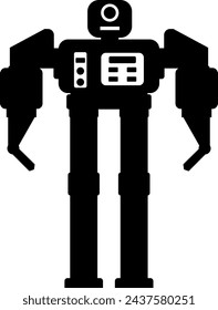 Illustration of Robot Icon in Flat Style. Illustration of Children's Toy