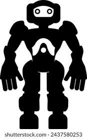 Illustration of Robot Icon in Flat Style. Illustration of Children's Toy