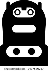 Illustration of Robot Icon in Flat Style. Illustration of Children's Toy