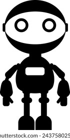 Illustration of Robot Icon in Flat Style. Illustration of Children's Toy