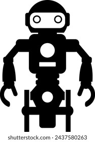 Illustration of Robot Icon in Flat Style. Illustration of Children's Toy