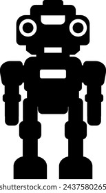 Illustration of Robot Icon in Flat Style. Illustration of Children's Toy