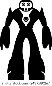 Illustration of Robot Icon in Flat Style. Illustration of Children's Toy