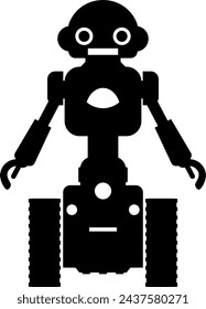 Illustration of Robot Icon in Flat Style. Illustration of Children's Toy