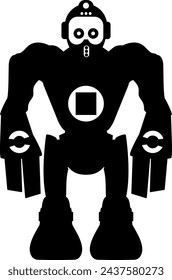 Illustration of Robot Icon in Flat Style. Illustration of Children's Toy