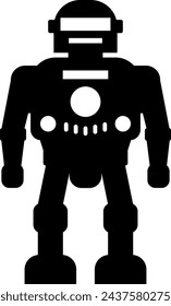 Illustration of Robot Icon in Flat Style. Illustration of Children's Toy