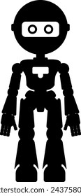 Illustration of Robot Icon in Flat Style. Illustration of Children's Toy