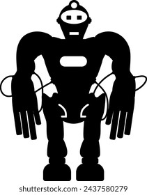 Illustration of Robot Icon in Flat Style. Illustration of Children's Toy