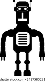 Illustration of Robot Icon in Flat Style. Illustration of Children's Toy