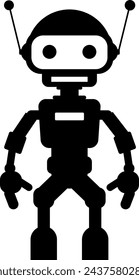 Illustration of Robot Icon in Flat Style. Illustration of Children's Toy