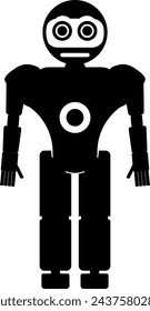 Illustration of Robot Icon in Flat Style. Illustration of Children's Toy