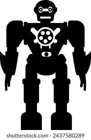 Illustration of Robot Icon in Flat Style. Illustration of Children's Toy