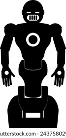 Illustration of Robot Icon in Flat Style. Illustration of Children's Toy