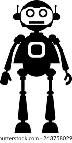 Illustration of Robot Icon in Flat Style. Illustration of Children's Toy