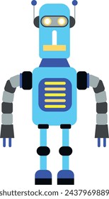 Illustration of Robot Icon in Flat Style. Vector Illustration