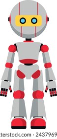 Illustration of Robot Icon in Flat Style. Vector Illustration
