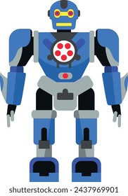 Illustration of Robot Icon in Flat Style. Vector Illustration
